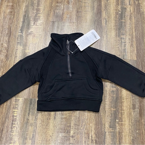 Lululemon Kids Black Half-Zip Pullover Size 5-6Y With Thumb Holes - Picture 12 of 13
